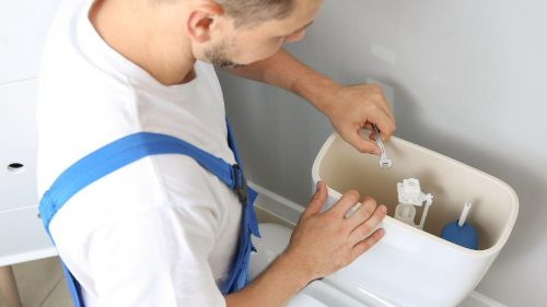 Put a plastic bottle in toilet tank